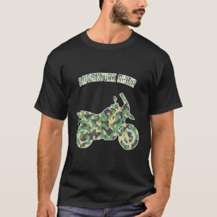 Adventure Motorcycle Biker Off Road Rider Camoufla T-shirt