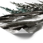 Adventure Mountain Forest Baby shower Welkom Poster (Hoek)