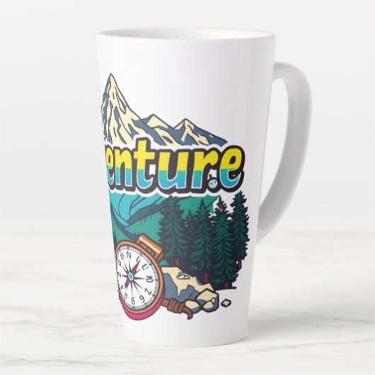 Adventure Mountain – Outdoor Hiking Nature Design Latte Mok (Rechterhoek)