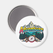 Adventure Mountain – Outdoor Hiking Nature Design Magneet (Voorkant / Achterkant)