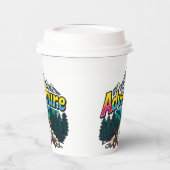 Adventure Mountain – Outdoor Hiking Nature Design Papieren Bekers (Links)