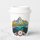 Adventure Mountain – Outdoor Hiking Nature Design Papieren Bekers (Achterkant)