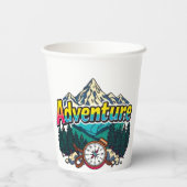 Adventure Mountain – Outdoor Hiking Nature Design Papieren Bekers (Achterkant)