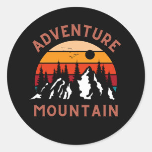 Adventure Mountain Ronde Sticker