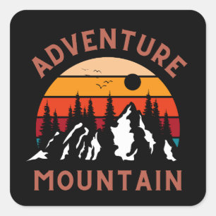 Adventure Mountain Vierkante Sticker