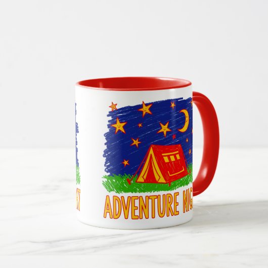 Adventure Night Camping Tent Kids Drawing Mok (Voorkant rechts)