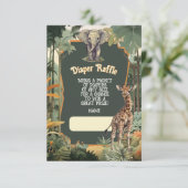 Adventure Oerwoud Animals Douche Luier Raffle Kaart (Staand voorkant)