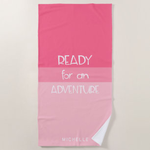 Adventure Ombre Pink   Monogram strand Strandlaken