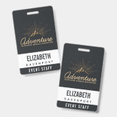 Adventure Ontdek Dream Discover Typografie Badge (Voor- en achterkant)