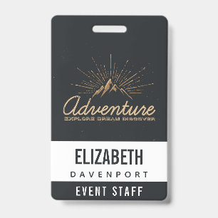 Adventure Ontdek Dream Discover Typografie Badge