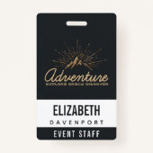 Adventure Ontdek Dream Discover Typografie Badge (Achterkant)