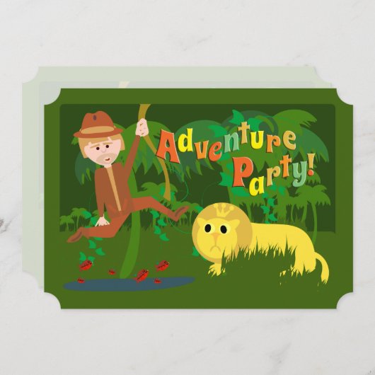 Adventure Party Fun Art Cartoon Safari Kaart (Voorkant / Achterkant)