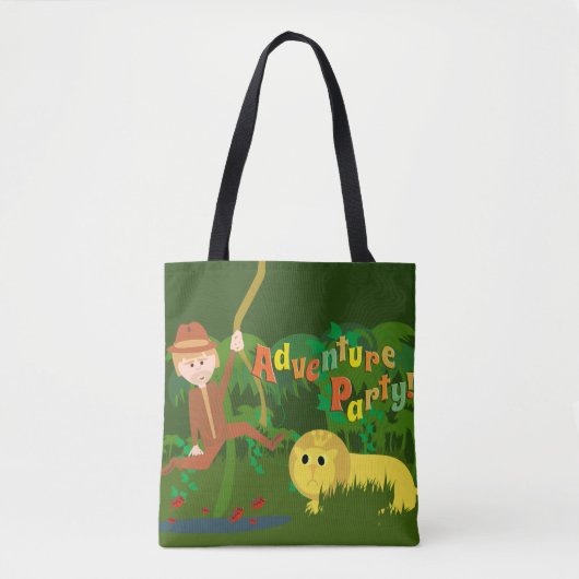Adventure Party Schattige Fun Oerwoud Design Tote Bag (Voorkant)