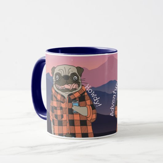 Adventure Pug Mok (Voorkant links)