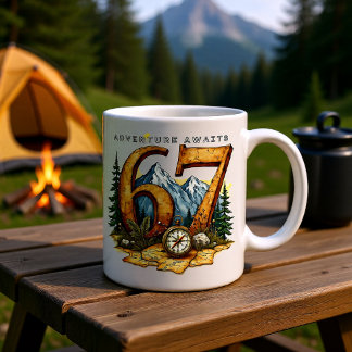 Adventure Retirement 67 Mug – Travel & Outdoors Tweekleurige Koffiemok