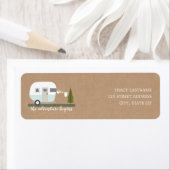 Adventure Retro Camper Trailer Boy Baby shower Etiket (Insitu)