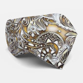 Adventure Royal Satin Cream Paisley Cravate (Roulé)