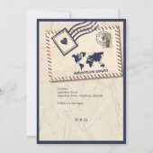 Adventure Rustic Destination slaat trouwdatum op Kaart (Achterkant)