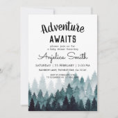 Adventure Rustic Forest Baby shower Kaart (Voorkant)