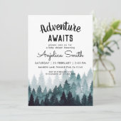 Adventure Rustic Forest Baby shower Kaart (Staand voorkant)