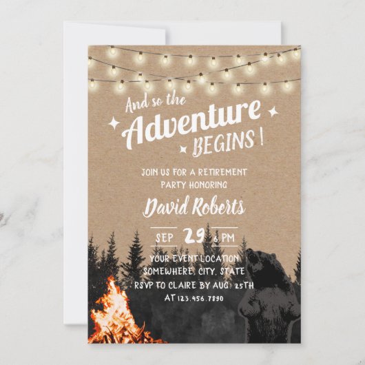 Adventure Rustic Kraft Beer Forest Retirement Kaart (Voorkant)