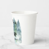 Adventure Rustige Waterverf Beren Baby shower Papieren Bekers (Links)