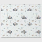 Adventure Schattige Aviation Beer Blue Plane Cadeaupapier (Vlak)
