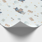 Adventure Schattige Aviation Beer Blue Plane Cadeaupapier (Hoek)