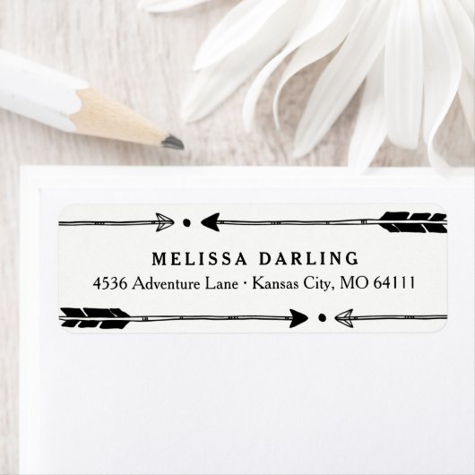 Adventure Theme Adresetiketten met Schattigee pijl Etiket (Insitu)