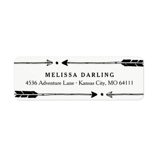Adventure Theme Adresetiketten met Schattigee pijl Etiket (Voorkant)