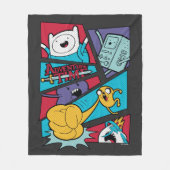 Adventure-tijd | Afbeelding van het Actiepanel Fleece Deken (Voorkant)