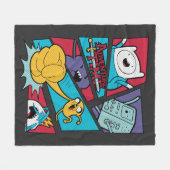 Adventure-tijd | Afbeelding van het Actiepanel Fleece Deken (Voorkant (Horizontaal))