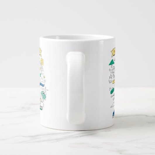 Adventure-tijd | "Algebraic" Finn Sketch Extra Grote Beker (Achterkant)