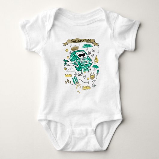 Adventure-tijd | "Awesomatude" BMO Sketch T-Shirt (Voorkant)