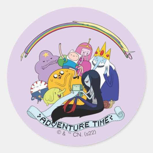 Adventure-tijd | BMO Group Graphic Ronde Sticker (Voorkant)