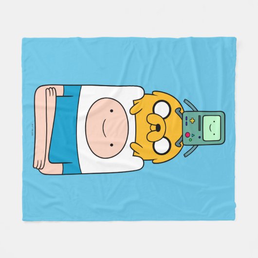 Adventure-tijd | BMO, Jake en Finn Fleece Deken (Voorkant (Horizontaal))