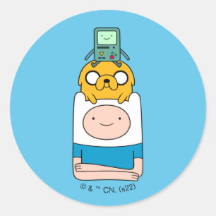 Adventure-tijd BMO, Jake en Finn Ronde Sticker