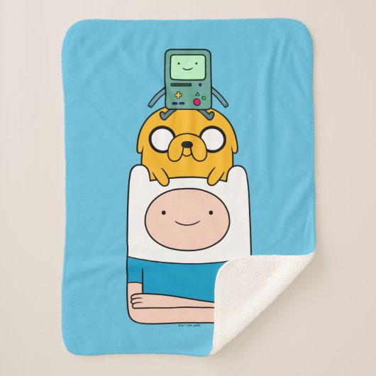 Adventure-tijd | BMO, Jake en Finn Sherpa Deken (Voorkant)