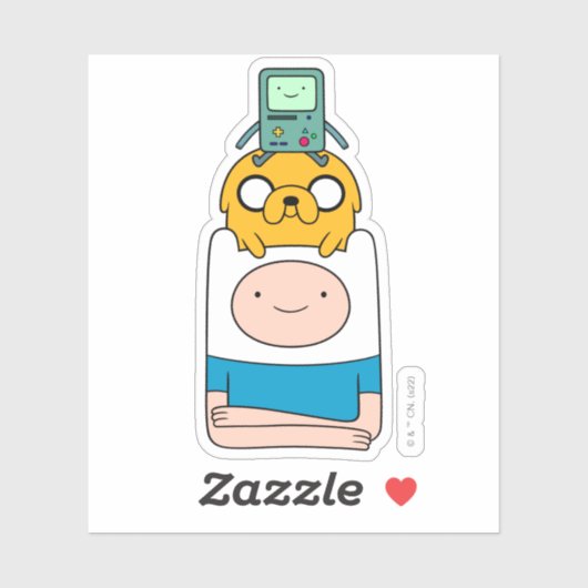 Adventure-tijd | BMO, Jake en Finn Sticker (Vel)