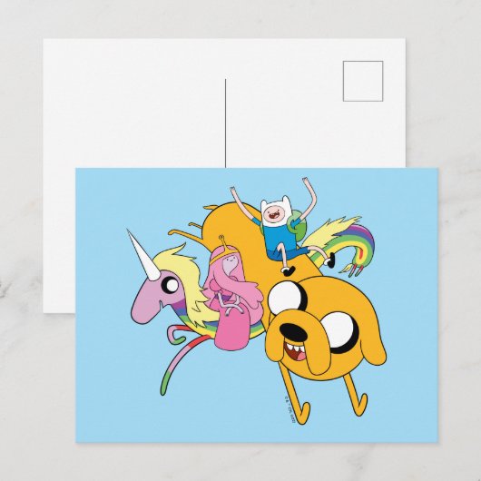 Adventure-tijd | Dame, Bubblegum, Finn & Jake Briefkaart (Voorkant / Achterkant)