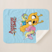Adventure-tijd | Dame, Bubblegum, Finn & Jake Sherpa Deken (Voorkant (horizontaal))
