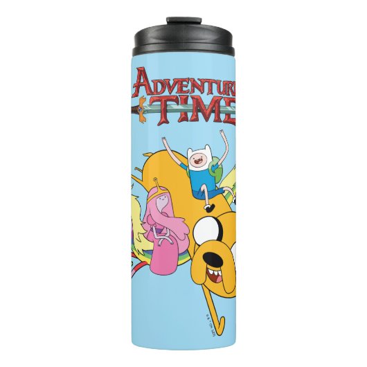 Adventure-tijd | Dame, Bubblegum, Finn & Jake Thermosbeker (Voorkant)
