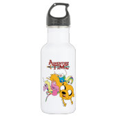Adventure-tijd | Dame, Bubblegum, Finn & Jake Waterfles (Voorkant)