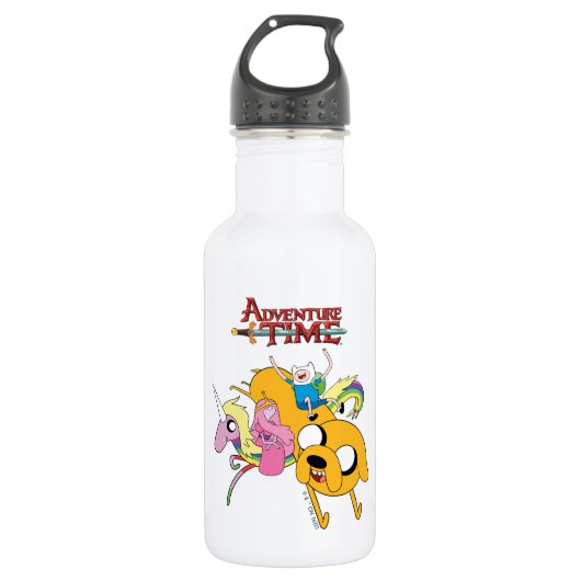 Adventure-tijd | Dame, Bubblegum, Finn & Jake Waterfles (Voorkant)