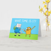 Adventure-tijd | Finn & Jake Fist Bump Kaart (Gele Bloem)