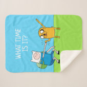 Adventure-tijd | Finn & Jake Fist Bump Sherpa Deken (Voorkant (horizontaal))