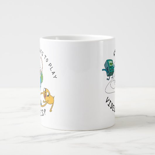 Adventure-tijd | Finn & Jake Play with BMO Extra Grote Beker (Voorkant)