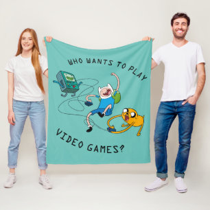 Adventure-tijd Finn & Jake Play with BMO Fleece Deken