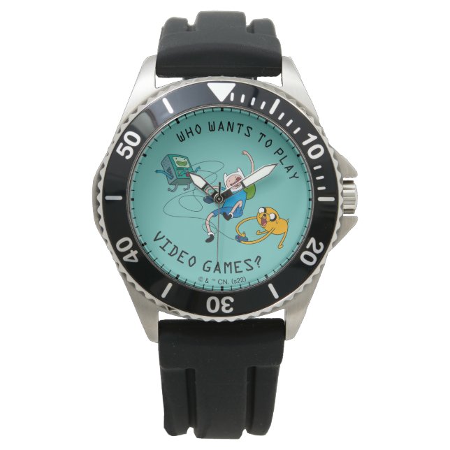 Adventure-tijd | Finn & Jake Play with BMO Horloge (Voorkant)