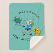 Adventure-tijd | Finn & Jake Play with BMO Sherpa Deken (Voorkant)